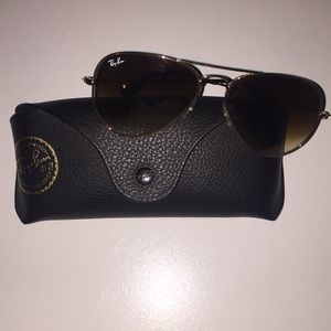 Brown and Gold Rayban Sunglasses